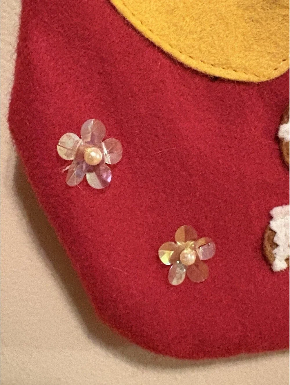 90’s Disney Store Winnie The Pooh Christmas Stocking 21” Felt Appliqué 3D